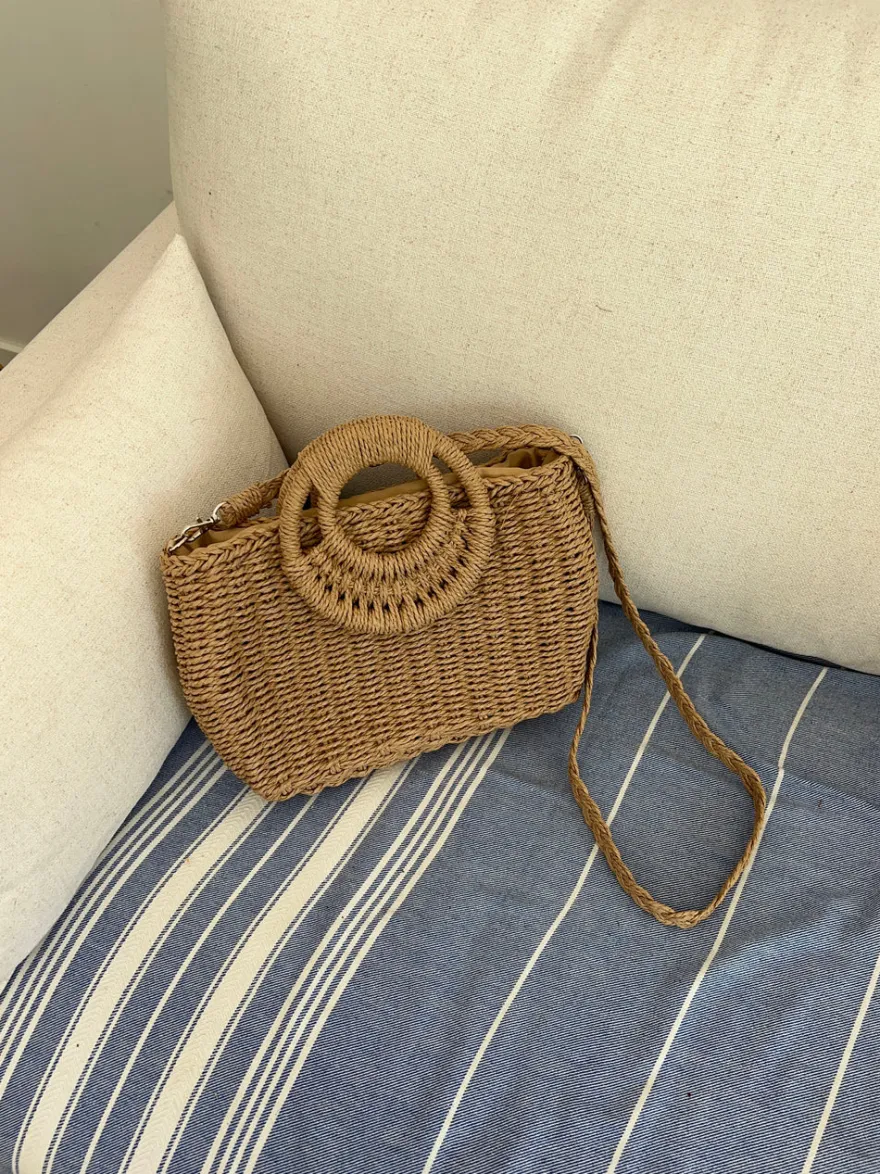 Design By Si Capua flettet taske med strop - Beige Outlet