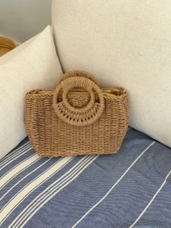 Design By Si Capua flettet taske med strop - Beige Outlet