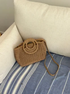 Design By Si Capua flettet taske med strop - Beige Outlet