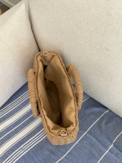 Design By Si Capua flettet taske med strop - Beige Outlet