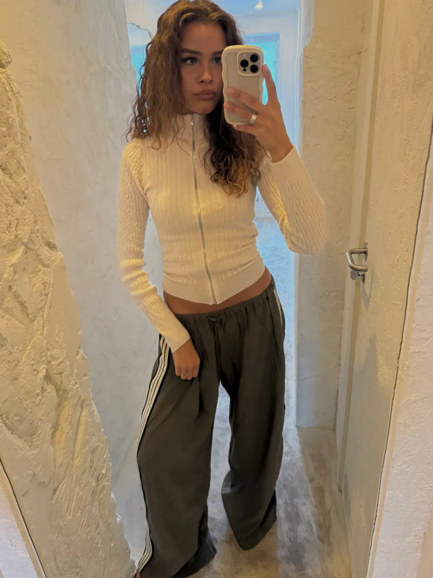 Design By Si Carly kabelstrik med lynlås - Off white Outlet