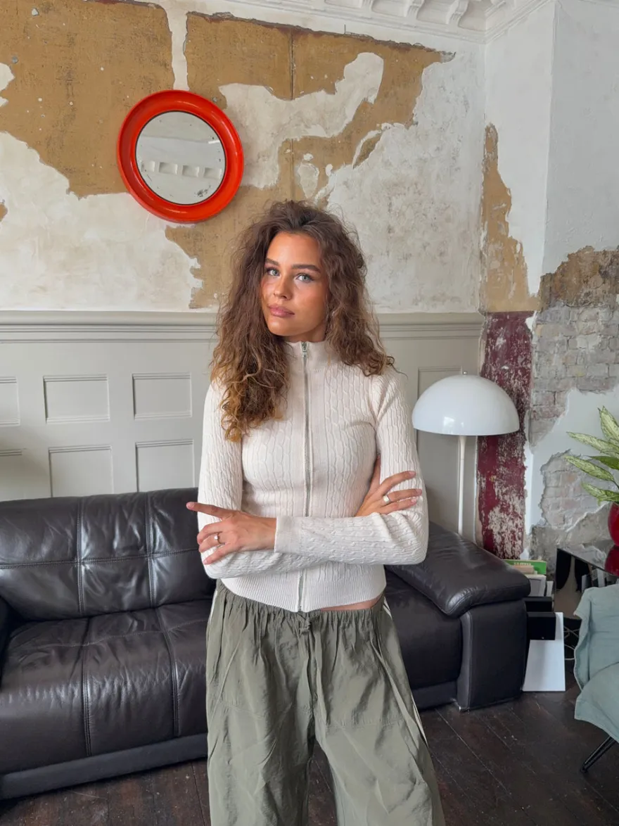 Design By Si Carly kabelstrik med lynlås - Off white Outlet