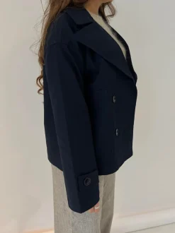Design By Si Catinka kort trenchcoat - Navy