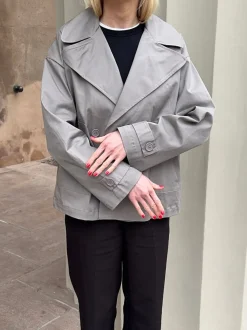 Design By Si Catinka trenchcoat - Grå Outlet