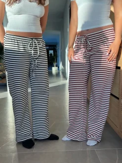 Design By Si Celine stribet bukser - rød/hvid Discount