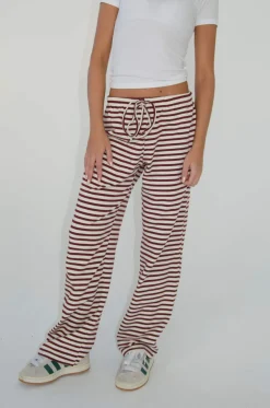 Design By Si Celine stribet bukser - rød/hvid Discount