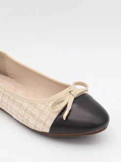 Design By Si Cetinje ballerina sko med skøjfe - Beige Hot