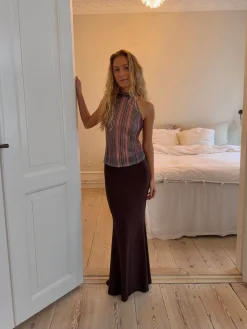 Design By Si Chifona maxinederdel - Brun Sale