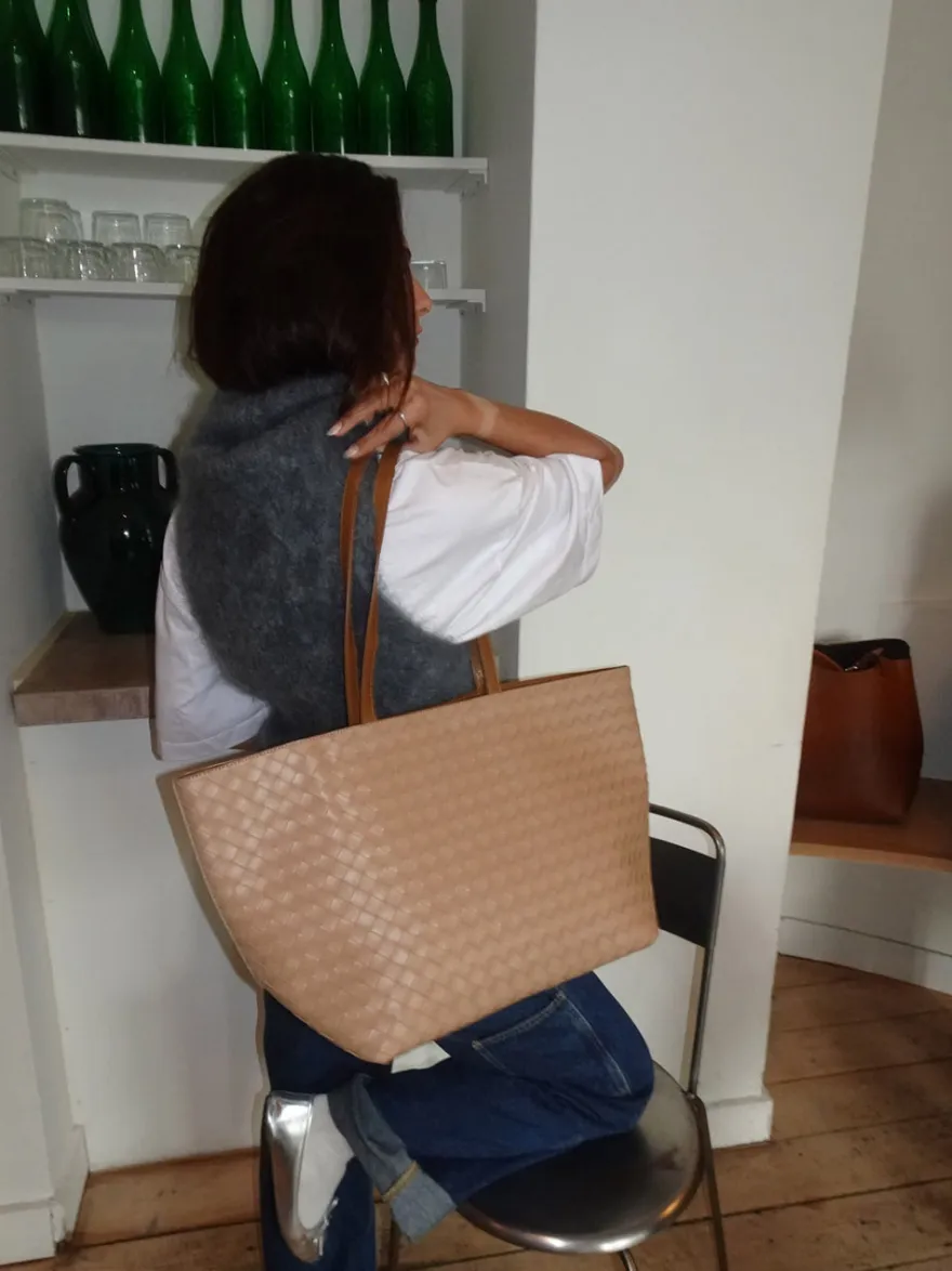 Design By Si Chili flettet taske - Beige Clearance
