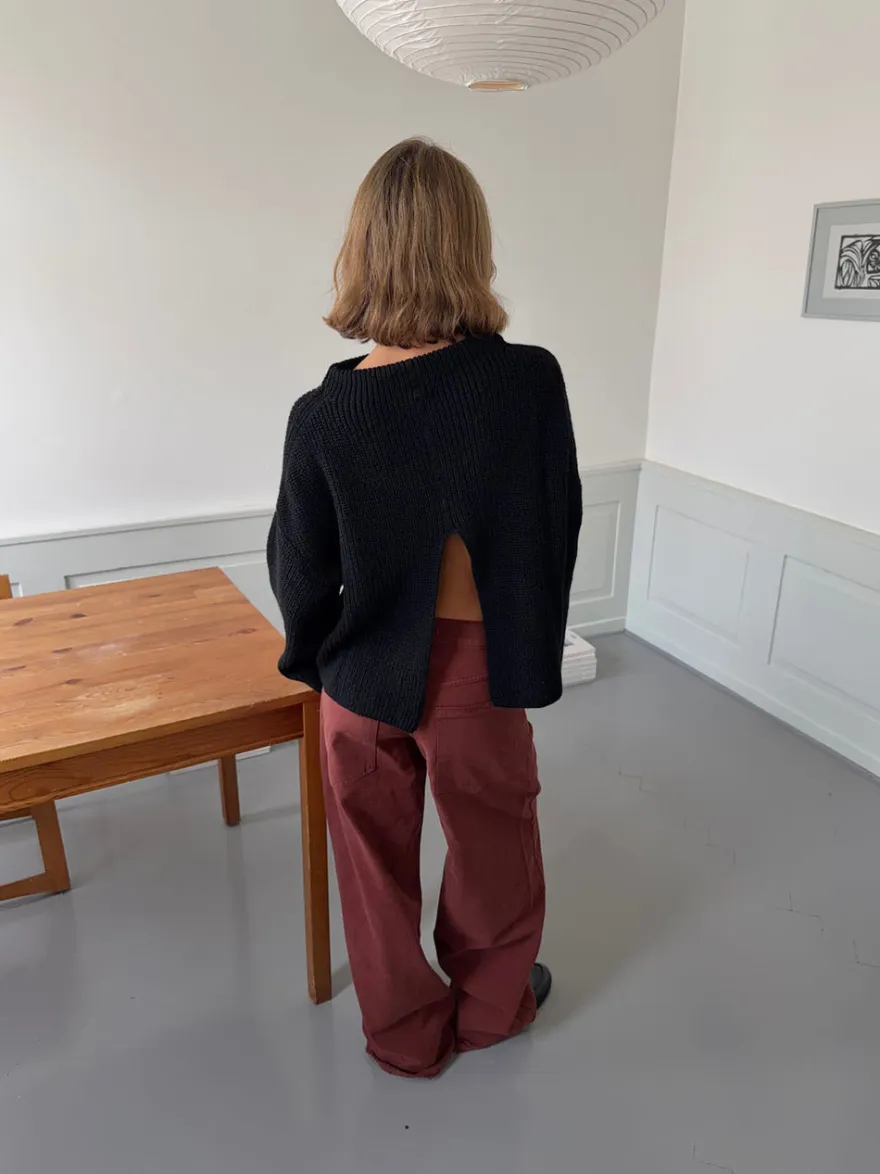 Design By Si Cholana striktrøje med åben ryg - Sort Online