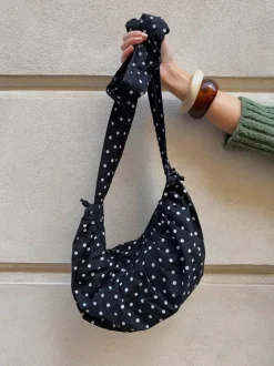 Design By Si Cia skuldertaske med polka prikker - Sort New