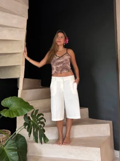 Design By Si Cilena bermudashorts - Hvid Clearance