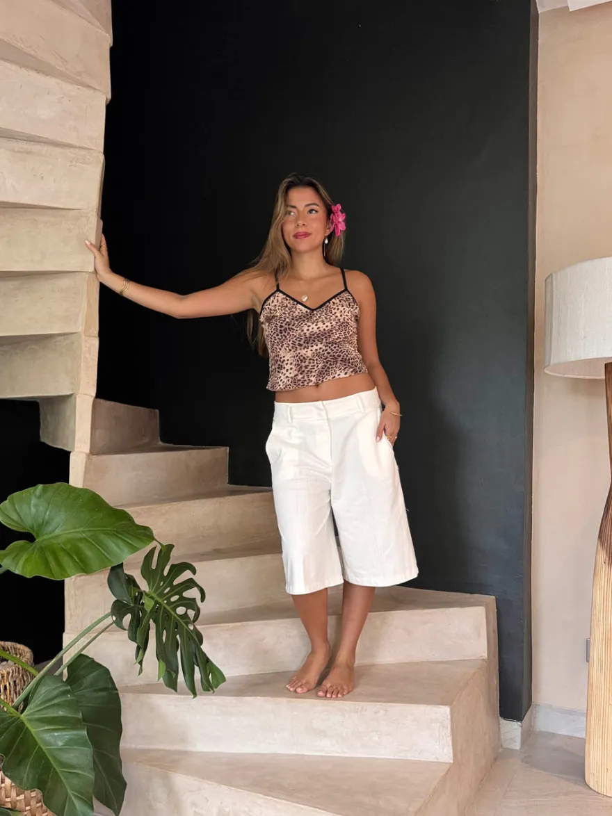 Design By Si Cilena bermudashorts - Hvid Clearance