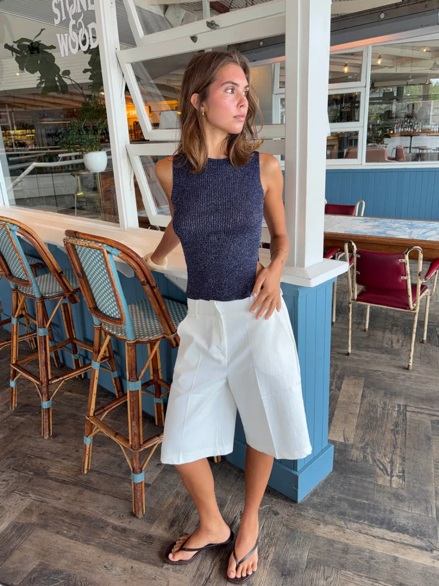 Design By Si Cilena bermudashorts - Hvid Clearance