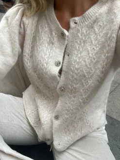 Design By Si Cilla strikket cardigan - Beige Sale