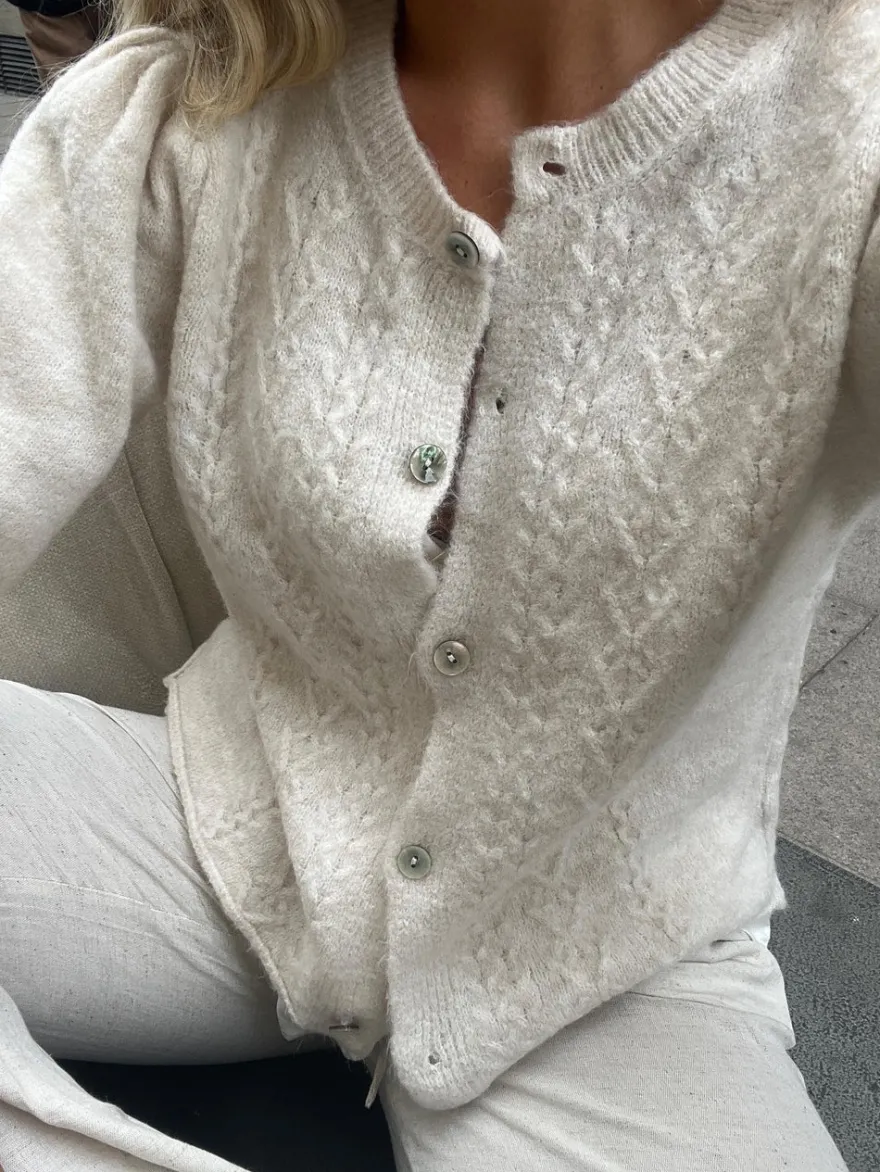 Design By Si Cilla strikket cardigan - Beige Sale