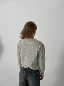 Design By Si Cilla strikket cardigan - Lysegrå