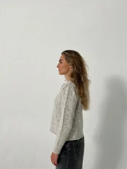 Design By Si Cilla strikket cardigan - Lysegrå