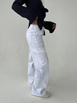 Design By Si Clara cargo bukser - Off white Clearance