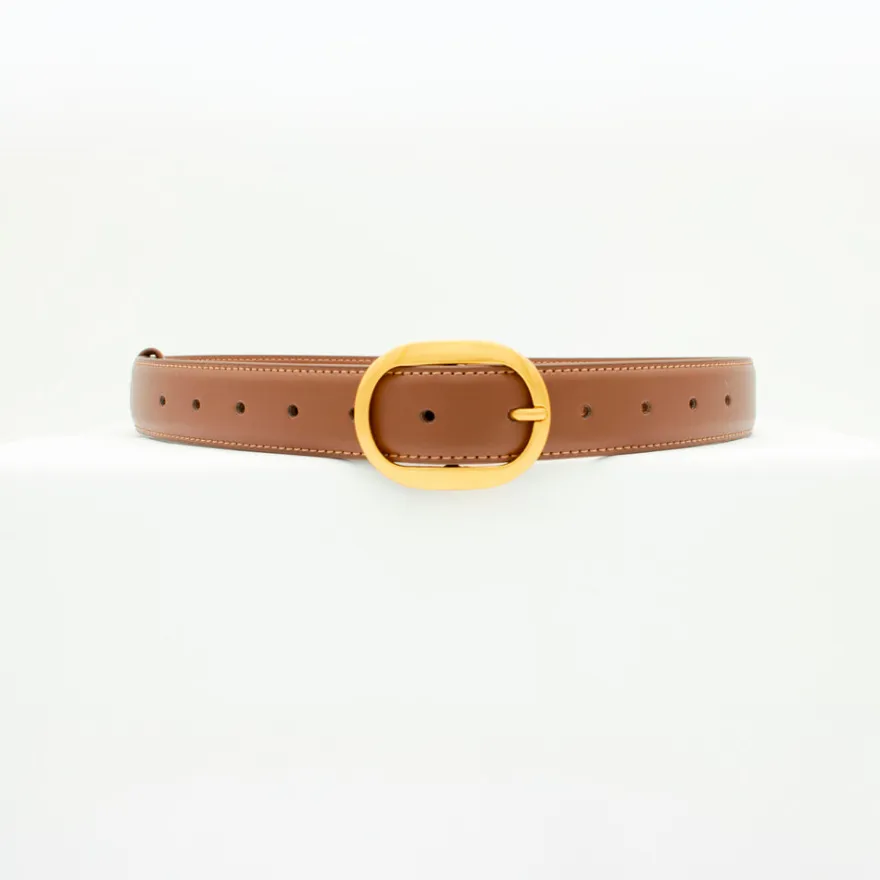 Design By Si Classic bælte - Brun/guld Hot