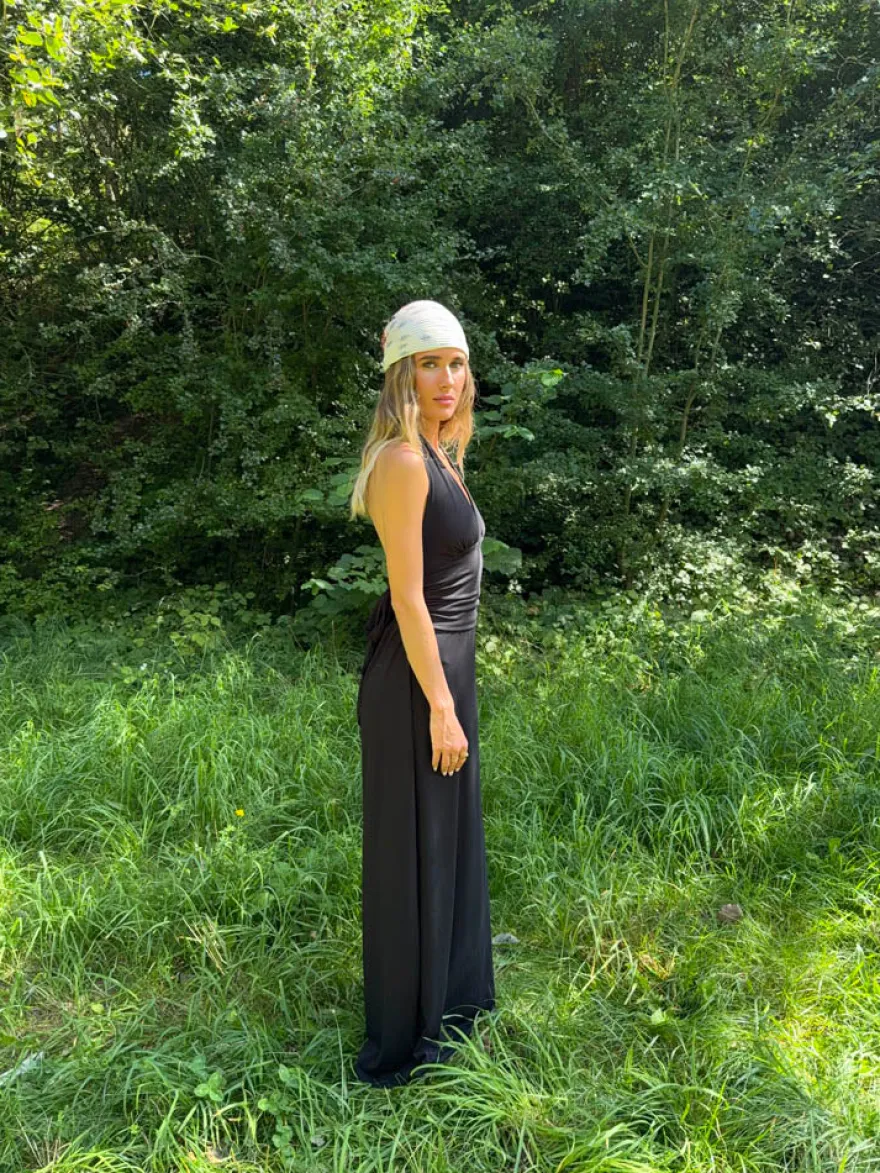 Design By Si Clauda maxikjole med åben ryg - Sort Sale
