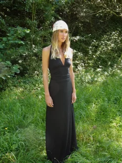 Design By Si Clauda maxikjole med åben ryg - Sort Sale