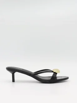 Design By Si Cleopatra minihæle med gulddetalje - Sort Clearance