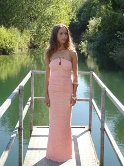 Design By Si Darcy maxikjole med mønster - Pink Best