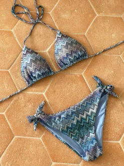 Design By Si Debora bikini med mønster - Blå Discount