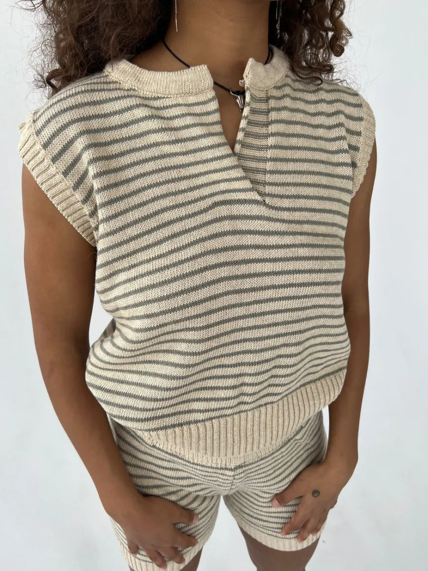 Design By Si Diamanta comfy sæt - Beige/grøn Outlet
