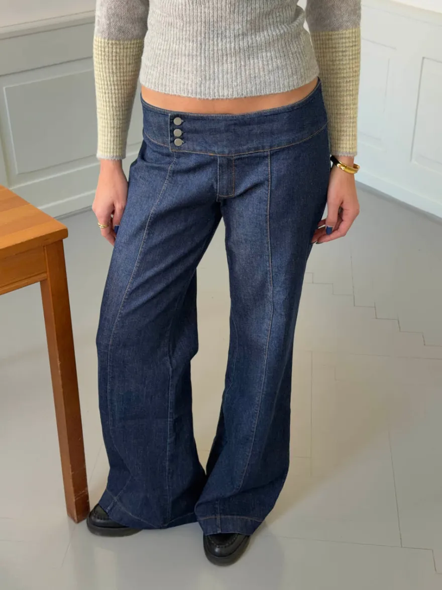 Design By Si Dina lavtaljede jeans - Mørkeblå Best