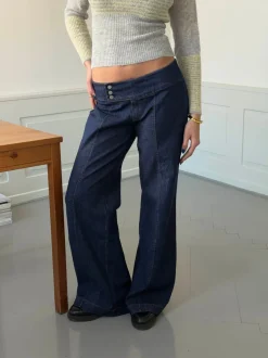 Design By Si Dina lavtaljede jeans - Mørkeblå Best