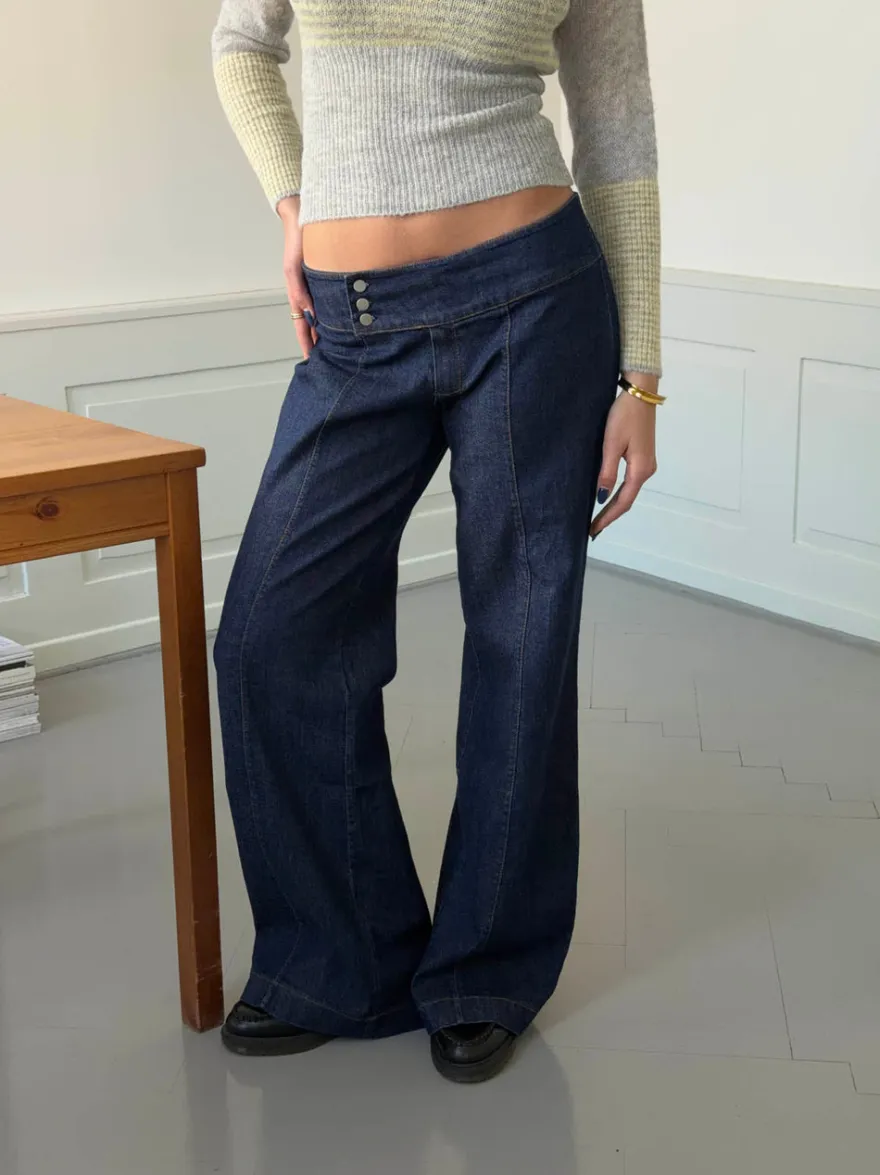 Design By Si Dina lavtaljede jeans - Mørkeblå Best