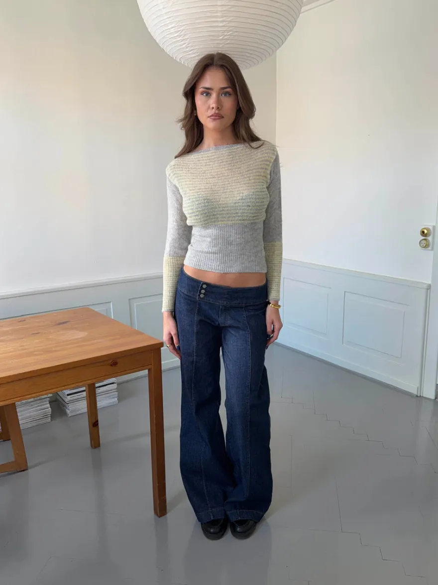 Design By Si Dina lavtaljede jeans - Mørkeblå Best