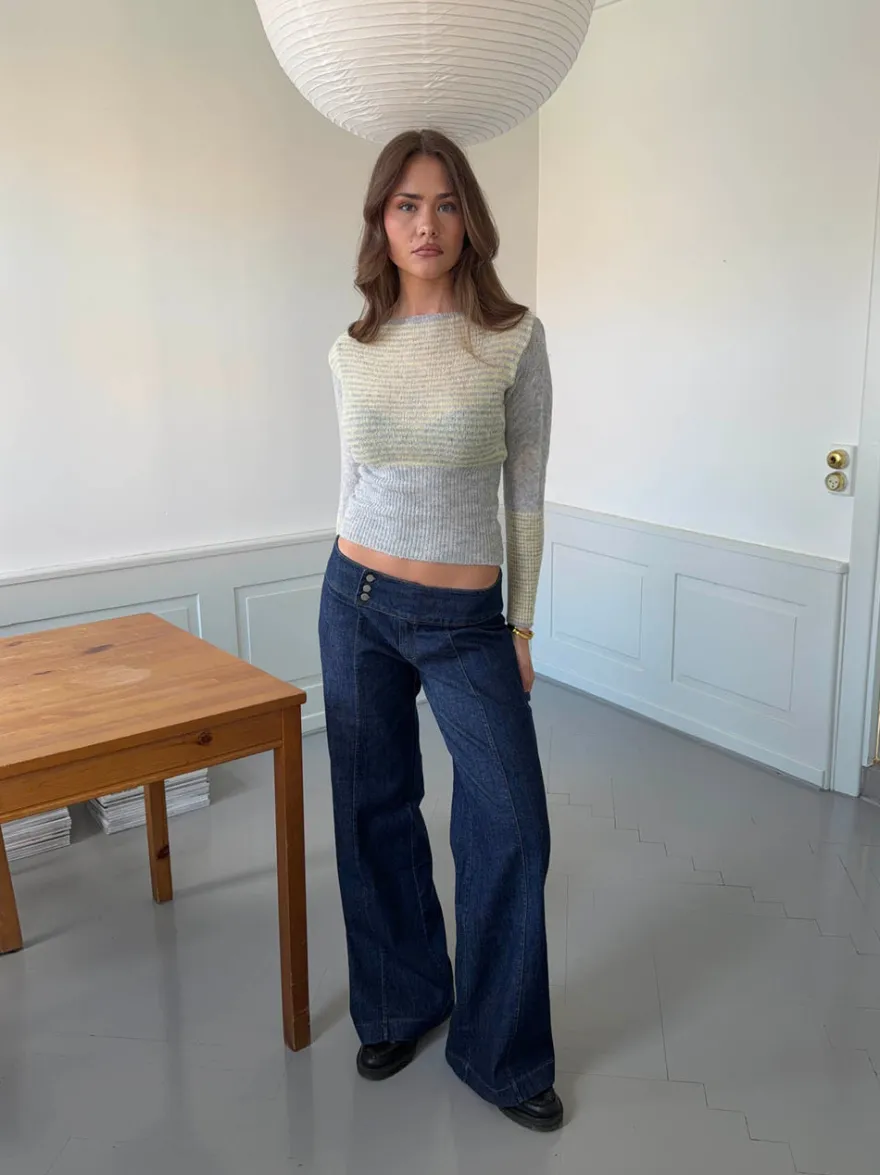 Design By Si Dina lavtaljede jeans - Mørkeblå Best