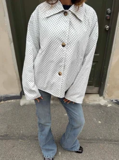 Design By Si Dolly jakke med polkaprikker - Hvid Hot