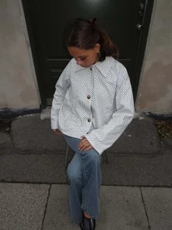 Design By Si Dolly jakke med polkaprikker - Hvid Hot