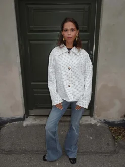 Design By Si Dolly jakke med polkaprikker - Hvid Hot