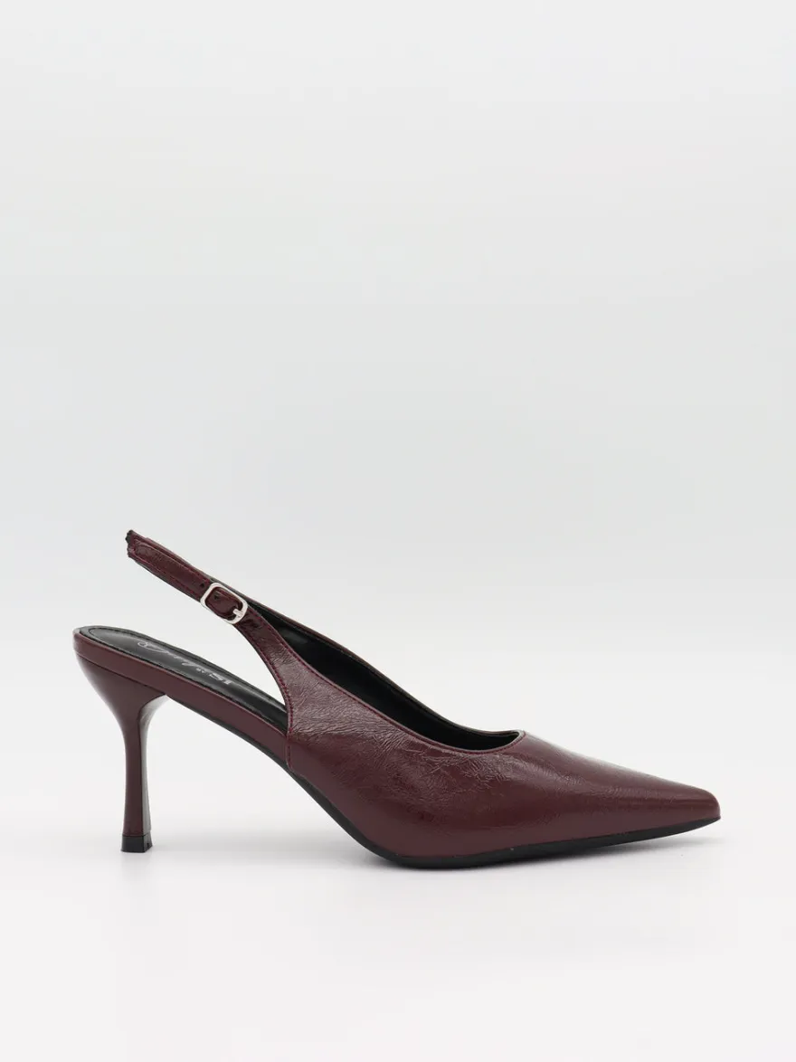 Design By Si Donnatella slingback hæle - Mørkerød Clearance