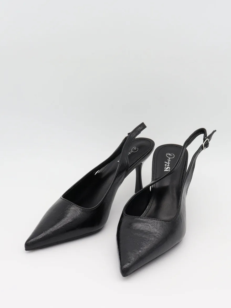 Design By Si Donnatella slingback hæle - Sort Clearance