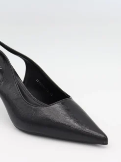 Design By Si Donnatella slingback hæle - Sort Clearance