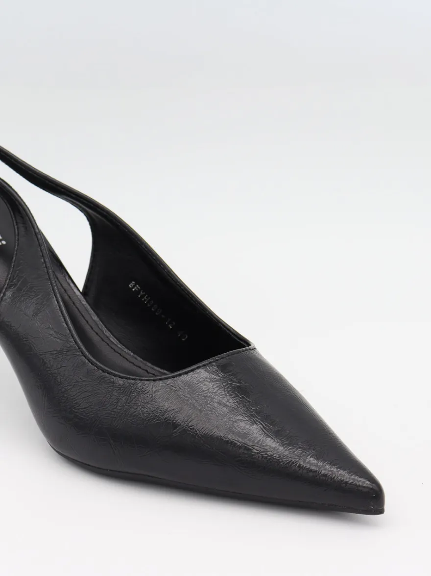 Design By Si Donnatella slingback hæle - Sort Clearance