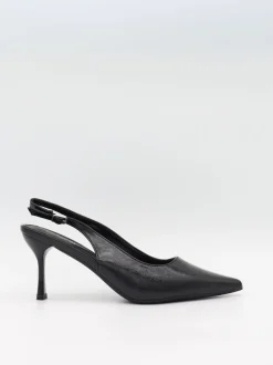 Design By Si Donnatella slingback hæle - Sort Clearance