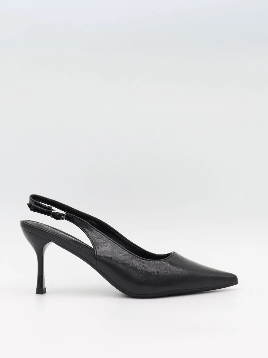 Design By Si Donnatella slingback hæle - Sort Clearance