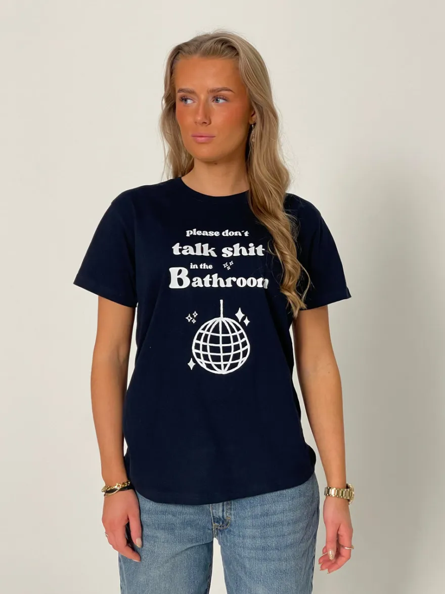 Design By Si Don't talk shit oversized tee - Navy New