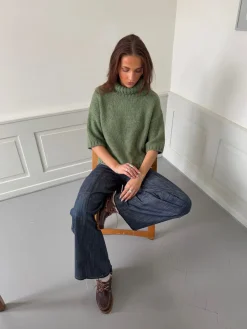 Design By Si Dubleo striktrøje med korte ærmer - Grøn Clearance