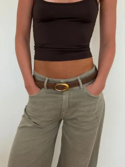 Design By Si Earth bælte - Brun/guld Online