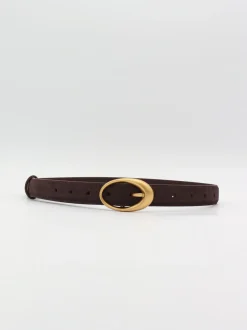 Design By Si Earth bælte - Mørkebrun/guld Clearance