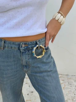 Design By Si Ebony armbånd med striber - Blå Best