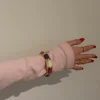 Design By Si Ebony armbånd med striber - Lilla/rosa/hvid